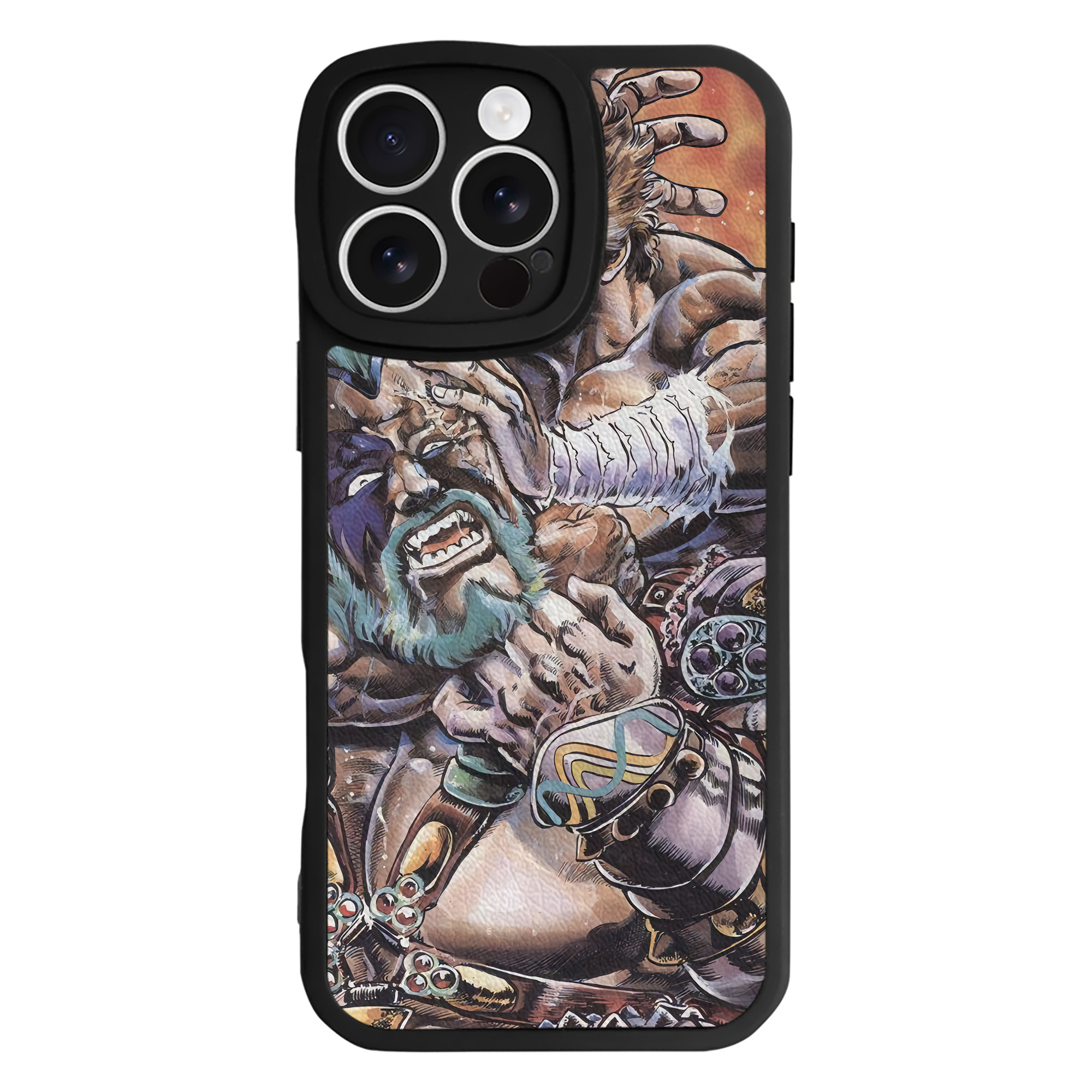 （画像用） 北斗の拳 Fist of the North Star 【iPhone 16シリーズ対応】シリコンスマホケース（レザー調） 材質：シリコン